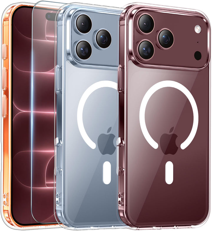 Temdan for iPhone 18 Pro Max Case/iPhone 17 Pro Max Case Clear | Compatible with Magsafe, Screen Protector, Military-Grade Protection, Shockproof Slim Magnetic Phone Case,6.9"