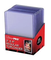 Ultra Pro 3" x 4" Clear Regular Toploader for Trading Cards – 25 Pack | Rigid Plastic Card Protectors with Clear Viewing, Fits Standard Cards Up to 35pt for Storage, Display, Trading and Shipping