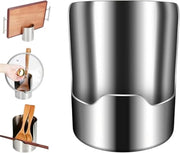 Multi-functional Kitchen Utensil Holder, Heavy Duty Stainless Steel Pot Lid & Spoon Rack, Space‑Saving Vertical Organizer for Spatula Ladle Pot Lid Cutting Board, Stainless Steel Utensil Holder，1PCS