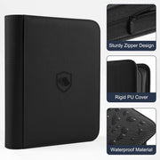 Top Loader Binder 9 Pocket, Holds 360 Toploaders, 100 Toploaders INCLUDED | Toploader Binder for 3" x 4" Rigid Toploaders, Trading Card Binder for TCG, MTG, Sport Cards, PU Leather Cover, Side Loading