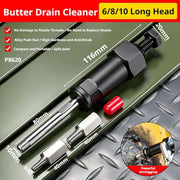 Heavy Duty Grease Fitting Cleaner Tool with M6 M8 Adapters (6/8/10 Long) | Clears Hardened Grease Buildup, Universal Adapter Fit, Sturdy Metal Body, Steady Ergonomic Grip, For Mechanics Workshops