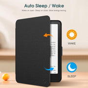 Fintie Slim Case for 7" Kindle Paperwhite 12th Gen 2024 & Kindle Colorsoft | Lightweight PU Leather Hard Back Shell Cover, Magnetic Closure, Auto Wake/Sleep, for Kindle Paperwhite 2024, Black