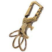 Xindawd Heavy duty metal keychains, Carabiner Clip Keychain with Bottle Opener, 3 Key Rings for Car Keys, Family Present for Men and Women(Bronze-1pcs)