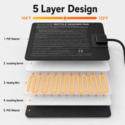 Aiicioo Reptile Heating Pad - Hermit Crab Heater Heat Mat for Reptiles Snake Lizard Terrarium 8 Watt
