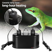 REPTI ZOO Dual Reptile Light Fixture for Reptile Dome UVB Lamp Fixture Dual Reptile Reflector Dome Lamp Cap Combo Integration Design Heat Lighting Lamp Kit