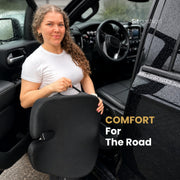 Car Seat Cushion for Driving, Sciatica Pain Relief Car Pillow and Seat Pad | Extra Large Driver Seat Cushion Offers Broad Car-Seat Coverage to Ease Hip and Tailbone Pressure During Long Drives (Black)