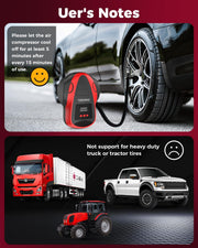 TEROMAS Tire Inflator Portable Air Compressor, Air Pump DC/AC for Car Tires 12V DC and Other Inflatables at Home 110V AC, Digital Electric Tire Pump with Pressure Gauge(Red)