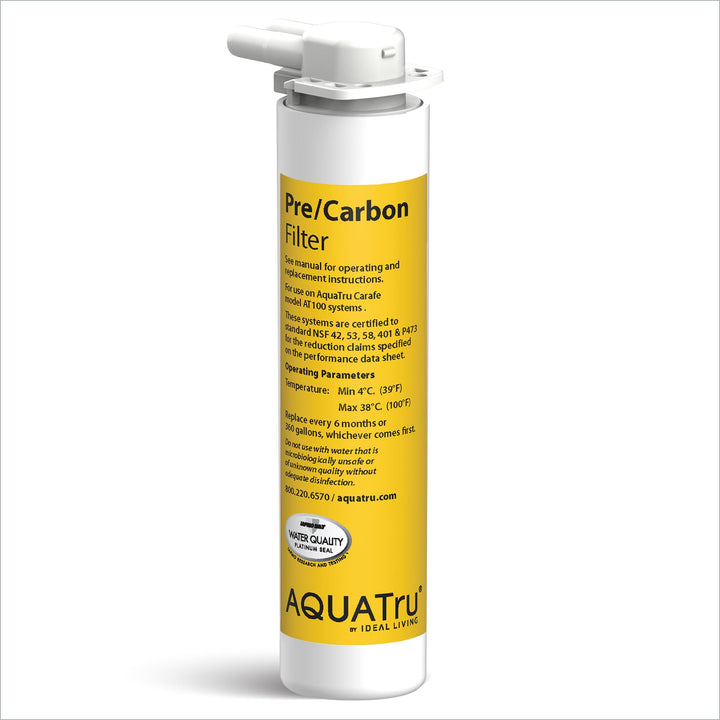 AquaTru Carafe AT100 2-Stage Pre/Carbon Filter | Reduces Sand, Silt, Sediment, Rust, and Particles | Activated Carbon Reduces Chlorine Taste and Odors