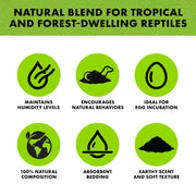 Zilla Jungle Mix Terrarium Substrate Bedding, 8 Quart | Supports healthy humidity, reptile dirt for tropical terrariums, organic blend, soft texture, easy maintenance