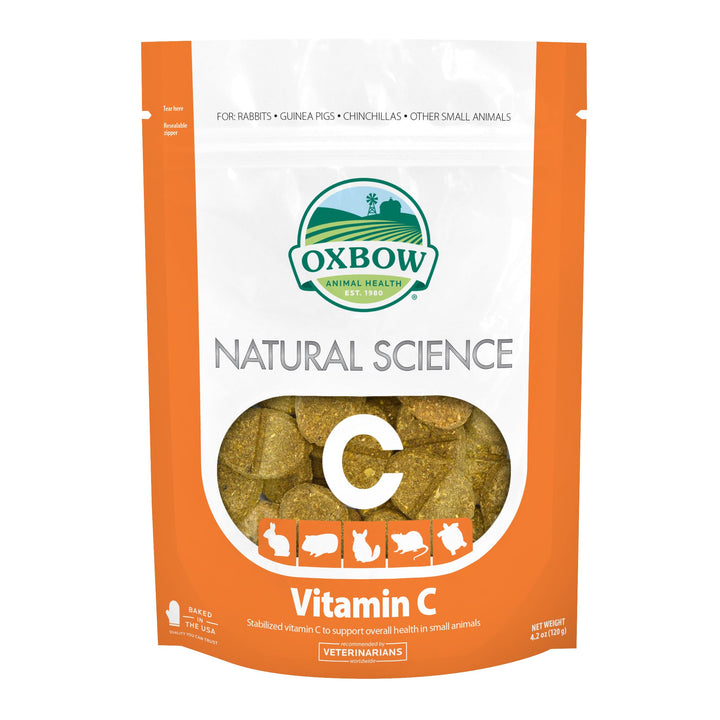 Oxbow Vitamin C Guinea Pig Supplement, High-Fiber Timothy Hay, 4.2 oz | Stabilized Vitamin C, High Fiber, Guinea Pig Vitamin C, Timothy Hay, Immune Health, Small Pet Supplies, Vet Recommended