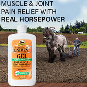 Absorbine Veterinary Liniment Gel, 12 oz Bottle | Gel Format, Menthol Scent, Topical Rub Easy to Use, Fast Relief, Sore Muscles & Arthritis, Pre & Post Workout, Warm Sensation