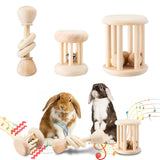 AOWPFVV Wooden Bunny Toys,Safe Rabbit Toys for Guinea Pigs,Small Animals | Teeth Grinding,Enrichment,Boredom Breaker,Chew Toys for Chinchillas,Hamster,Rats Indoor&Outdoor