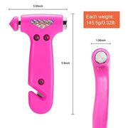 THINKWORK 3-in-1 Pink Car Safety Hammer Gift for Women, Family, Children | Auto Emergency Escape Hammer with Window Breaker and Seat Belt Cutter, Safety Emergency Car Escape Tool for Car Accidents
