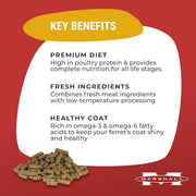 Marshall Pet Products Premium Ferret Diet, 4 lbs Pellet Bag, Complete Nutrition Formula - Single Food Bag