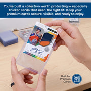BCW 168 Pt Thick Card Topload Holders for Relic and Patch Cards, 10 Count | Rigid clear PVC holders fit relic, patch, jersey, and memorabilia cards up to 168 pt for storage, display, and transport.