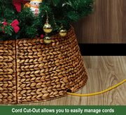 CENBOSS Rattan Christmas Tree Collar, Brown Wash, 24 inch | Easy to Assemble & Store