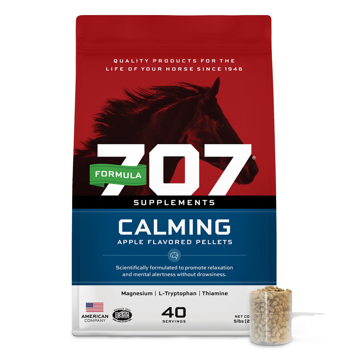 Formula 707 Calming Supplement for Horses, 5 lb, 40 Servings – Focus Aid