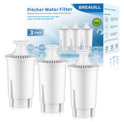 BREAUILL Water Filter Replacement Compatible with Brita Pitchers and Dispensers, Water Filter by BREAUILL NSF Certified Water Pitcher Filter Compatible with Brita, Classic OB03, Mavea 107007(3 PCS)