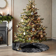 Poise3EHome Black Christmas Tree Skirt, 36 Inch Sequin Tree Skirt | Christmas Halloween New Year Tree Base Decor for Living Rooms Entryways Offices and Covered Patios