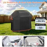 MyraLexis 58" BBQ Grill Cover for Outdoor Grill 1000D Heavy Duty Waterproof | Fits Weber Genesis II, LX 300, Genesis 300 Series Gas Grills, Tear & Fade Resistant 7130 Grill Cover with Buckles, Air Vents