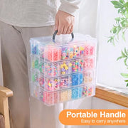DILIBRA Bead Organizer Box, 5-Tier Stackable 140 Pcs Craft Storage Boxes | Portable Plastic Cases with Lids, Mini Bead Storage Containers for Jewelry Making Bracelets DIY Diamonds Nail Art Charms