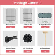 VISCOO 12 Panels Small Animal Playpen, 48" x 24" x 16" Guinea Pigs Cages | C&C Cage for Guinea Pigs with Waterproof Mat, Puppy Play Pen, Bunny Playpen, Indoor Outdoor Portable Metal Wire Yard Fence