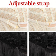 MapofBeauty 40 Inch Carve Long Straight Cosplay Anime Costume Wig, Black | 100 cm Party Wig