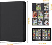 Foalgo 9 Pocket Card Binder, Premium Zip Trading Card Binder, 540 Double Sided Pocket PU Collection Binder, Collector Album, Card Folder for MTG, TCG, Sports Cards (Black)