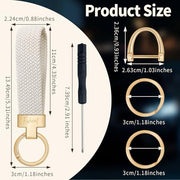 Fishent Stretchy Car Keychain, Nylon Braided Cool Key Chain for Women Men, Universal Key Fob Holder with 3 Keyrings, Anti-Lost D-Ring, Car Accessories, Starlight