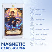 Zeerun 10 Pack Magnetic Card Holders, 35pt UV Protection TCG Trading Cards | 2.5 x 3.5 inch; Archival Safe Non-PVC Acid-Free Material; Ultra Clear Scratch Resistant; Peel-Off Protective Film;