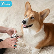 Candure Pet Nail Clippers Professional Trimmer, Blue, Large to Medium Pets | Suitable for puppies, cats, rabbits, and guinea pigs. Safety Guard to Prevent Over-Cutting Toenails and Includes a Nail File
