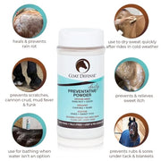 COAT DEFENSE Daily Preventative Powder & Rain Rot Treatment for Horses | Safe & Effective Equine Sweet Itch, Skin Funk, Scratches | Dry Horse Shampoo, 16 oz. | All Natural Ingredients