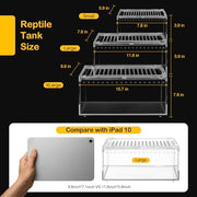 Clioran Reptile PC Tank,Escape Proof Magnetic Lid Tarantula Enclosure Large | Easy Clean Seamless Base Hermit Crab Habitat,Stackable Isopod Terrarium,Cross Ventilation Spider Starter Cage,Frog Container