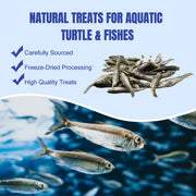Amzey 2.3 oz Dried River Fish - Natural Food for Turtles, Terrapins, Reptiles and Large Tropical Fish