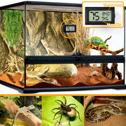 BSRESIN 2 PCS Rectangle Reptile Thermometer and Humidity Gauge for Bearded Dragon Accessories, Reptile Tank Accessories for Jumping Spider, Leopard Gecko, Hermit Crab, Gecko, Ball Python, Lizard