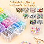 DILIBRA Bead Organizer Box, 5-Tier Stackable 140 Pcs Craft Storage Boxes | Portable Plastic Cases with Lids, Mini Bead Storage Containers for Jewelry Making Bracelets DIY Diamonds Nail Art Charms