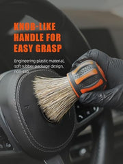 SPTA Car Detail Brush, 2 Piece Small Car Detail Curve Ball Brush Set for Interior Seats Tires & Air Vent Cleaning Soft Dust Remover, Covers Large Area Inside or Outside Vehicles