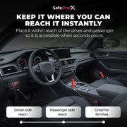 SafeProX 2 in 1 Emergency Escape Tool, Life Saving Car Window Breaker & Seatbelt Cutter - Car Window Hammer for Quick Accident Aid & Safety on The Go with Seat Belt Cutter. (Pack of 2)