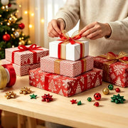 HAPWAVE 22 Pack White Gift Boxes with Lids, 5 Sizes Cardboard Present Boxes | 2 Extra Large,6 Large, 4 Medium,4 Small, 6 Mini, 3 Ribbon Rolls. Wrapping Boxes for Christmas, Holidays and Birthdays