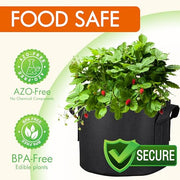 Gardzen 10-Pack 10 Gallon Grow Bags Fabric Pots with Heavy Duty Handles | Excellent Drainage & Breathability, Thickened 300G Nonwoven Fabric, BPA Free, Durable for Vegetable & Flower Growing