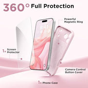 GolbinBox Magnetic for iPhone 18 Pro Case/17 Pro Case, Chalk Pink | Compatible with MagSafe, Camera Protection, Screen Protector, Silicone Shockproof Phone Case, Anti-Scratch Microfiber Lining