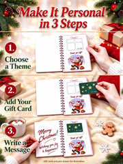 Christmas Gift Card Book for Adults- 5x7 Merry Christmas Giftcard Booklet | Christmas Festive Designs |10 Themed Pages |DIY Spiral Binding |Add Cards, Cash, Coupons | Write-In Notes