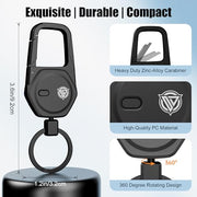 Oaridey Keychain, Works with Apple Find My Only, Carabiner Car Key Chain with GPS Tracker, Heavy Duty Key Finder for Luggage, Anti-Lost Key Tracker with 2-Year Battery Life, High-Precision, Black