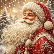 Pearl Diamond Art Kit for Adults, 3D DIY Diamond Art Kits for Santa Claus | Christmas DIY Special Shape Plastic Pearl Painting Kit With Gem Art Crafts For Beginners,Home Wall Decor 13.8 x 13.8 Inch