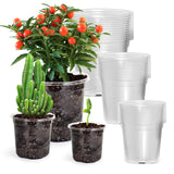Bluepro Clear Nursery Pots with Drainage Holes, 3.5/4/5 Inch, 36-Pack | Clear PET, 12 Each of 3 Sizes, Root and Moisture Visibility, Flexible, Reusable, Indoor Use, Propagation and Seed Starting