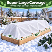 SPORTYOUTH Plant Covers Freeze Protection 10x50Ft Floating Row Cover 1.2Oz | Frost Cloth Winter Blankets for Cold Snow Outdoor Garden Plant Vegetables Trees Greenhouse Raised Beds Protection, White