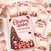 Christmas Gift Card Holder Book, Spiral Bound Gift Card Book for Multiple Gift Cards, Pink Christmas Gift Card Book for Women Teens, Stocking Stuffers, Secret Santa Gifts, Holiday Gift Card Holder