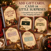 Christmas Gift Card Book for Adults, 5x7 Spiral Bound Gift Card Holder | 12 Surprise Pages | Add Gift Cards or Cash | Write-In Notes | Holiday Keepsake | Stocking Stuffer for Women