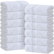 White Hand Towels for Bathroom [12 Pack] Cotton Hand Towel Bulk for Gym, Kitchen and Spa, 16x27 Inches Soft Highly Absorbent Quick Dry Terry Salon Towels