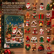 Christmas Advent Calendar, 24-Day Mini Building Block Ornaments Blind Box | 1 Set, 24 Random Designs to Build, Hanging Loops Included, Tree & Garland Decorations, Christmas Countdown Gift
